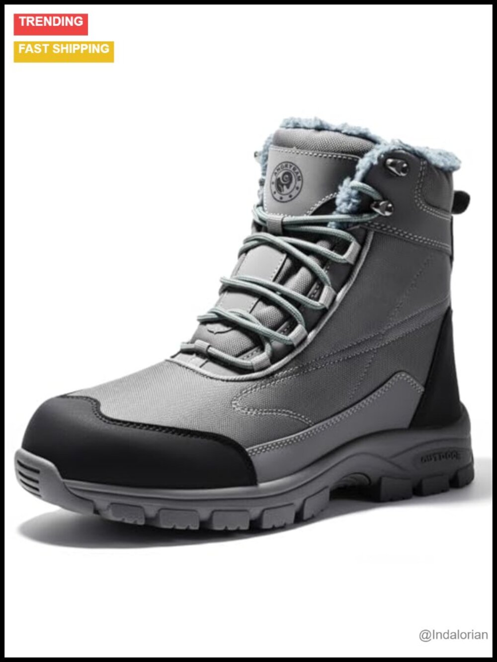 Steel Toe Work Boots - Warm Comfortable Slip Resistant Snow Boots - Waterproof
